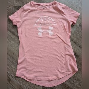Under Armour Girls Light Pink Short Sleeve Tee